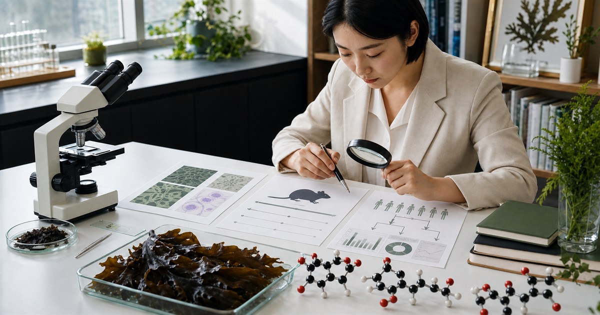 플로로탄닌과 프로바이오틱스 근거를 세포 동물 사람 연구와 직접 비교시험으로 나눠 확인하는 사진