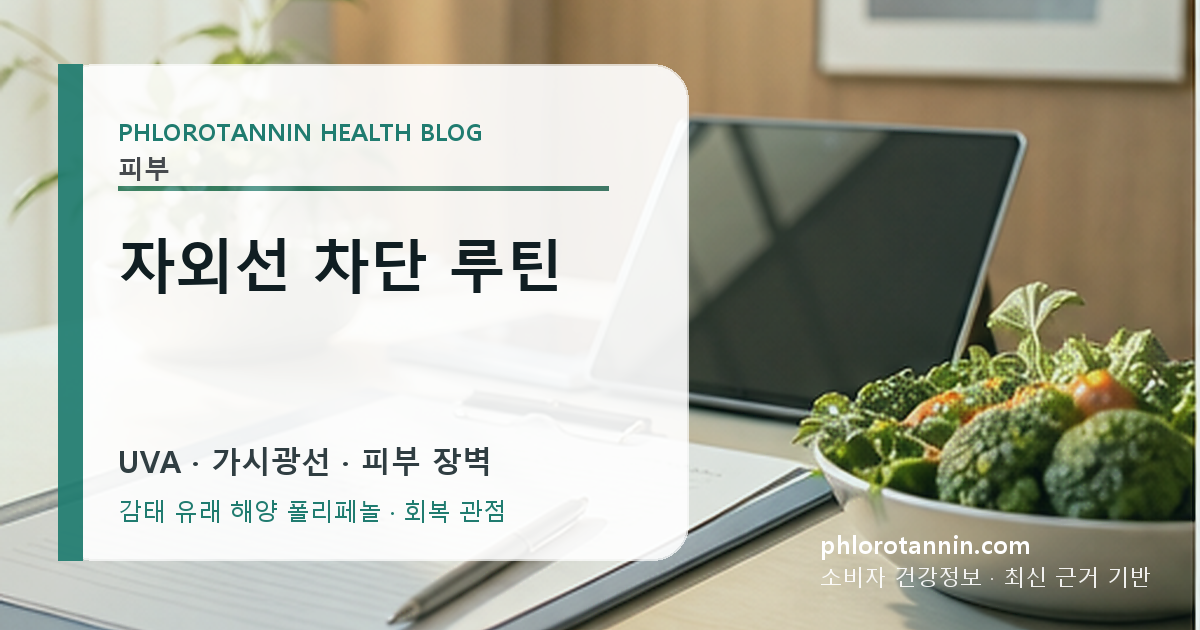 UVA와 UVB를 함께 고려하는 광범위 자외선 차단 루틴과 피부 장벽 기록 이미지